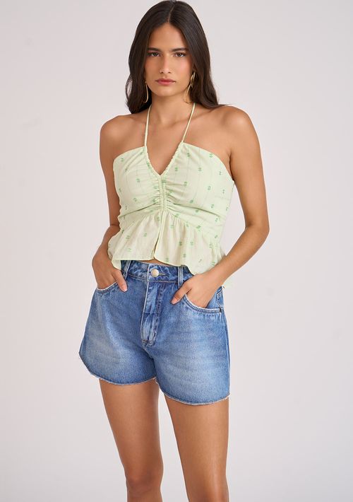 Shorts Zinco Reto Alta Azul