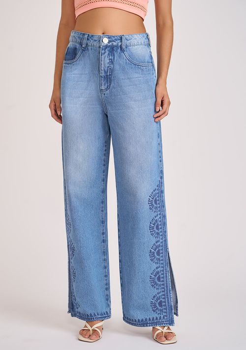 Calça Zinco Wide Alta Azul