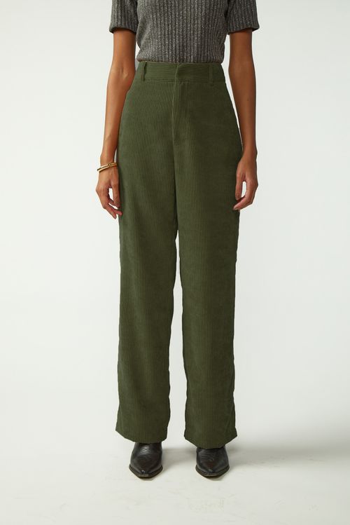 Calça Zinco Reta Alta Verde