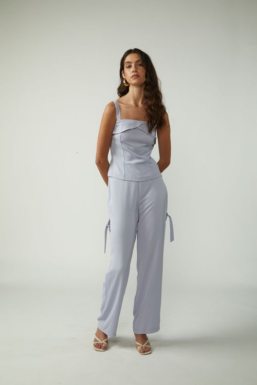 Calça Zinco Reta Alta Lilas