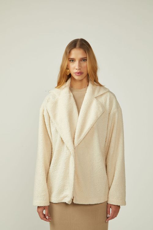 Casaco Zinco Solto Manga Longa Padrão Off White