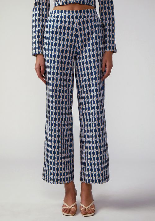 Calça Zinco Reta Alta Azul
