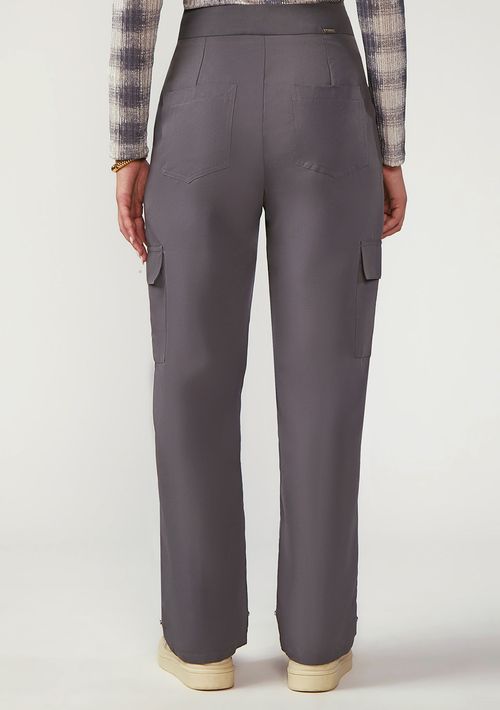 Calça Zinco Reta Alta Cinza