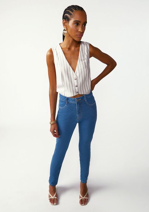 Calça Zinco Skinny Alta Azul