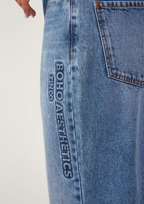 Calça Zinco Mom Alta Azul