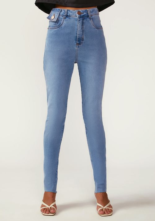Calça Zinco Reta Alta Azul