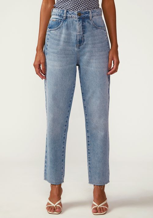Calça Zinco Mom Alta Azul