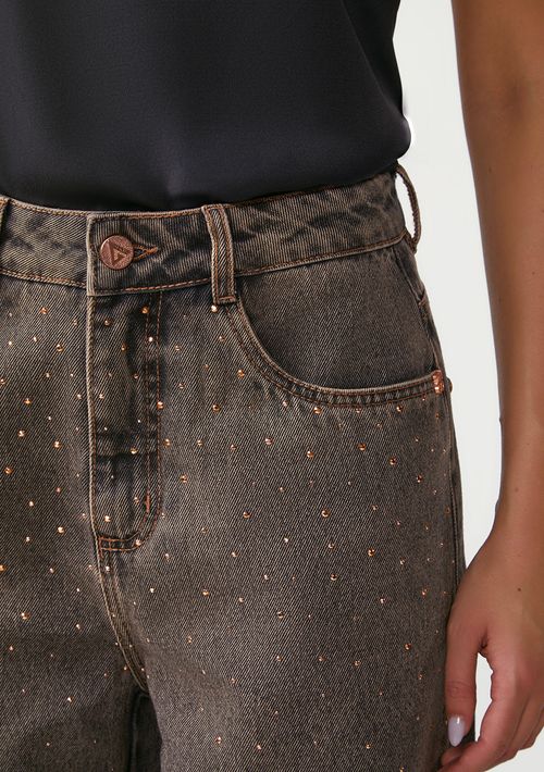 Calça Zinco Pantalona Alta Preto