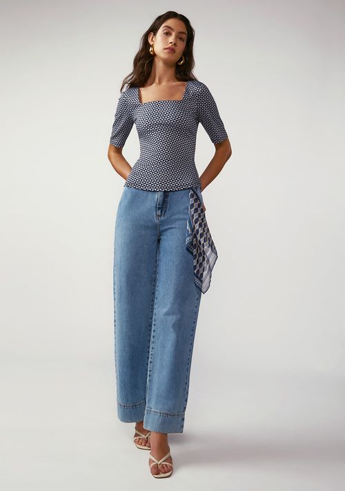 Calça Zinco Wide Média Azul