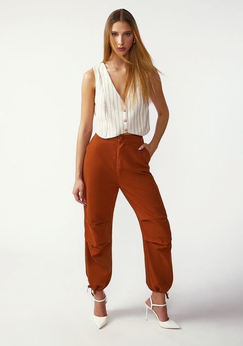 Calça Zinco Jogging Alta Marrom