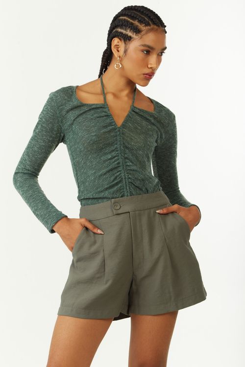 Shorts Zinco Reto Alta Verde