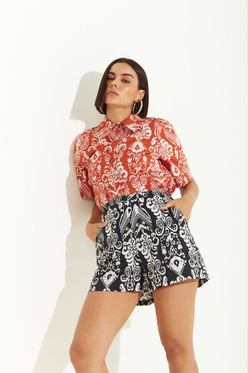 Shorts Zinco Reto Alta Preto