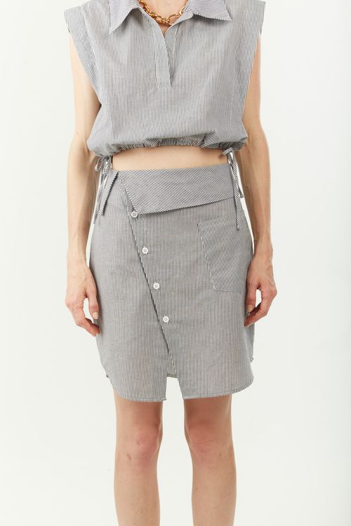 Saia Zinco Reta Alta Curta Off White