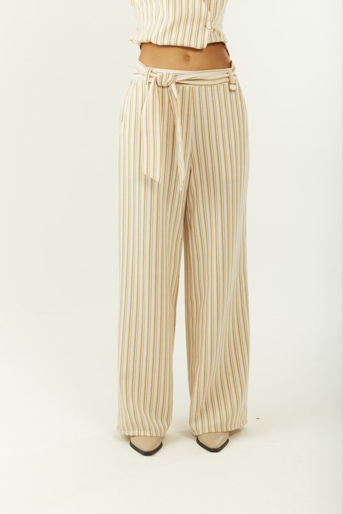 Calça Zinco Reta Alta Bege