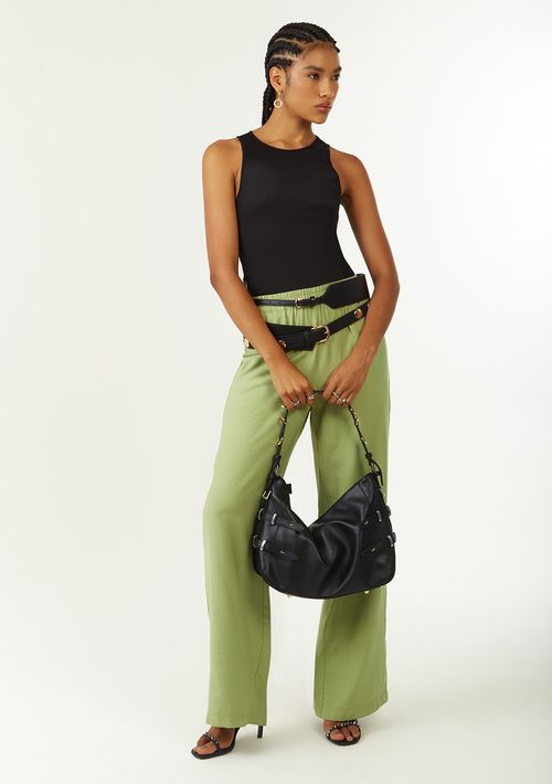 Calça Zinco Pantalona Alta Verde