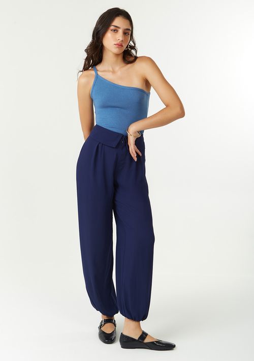 Calça Zinco Cenoura Alta Azul