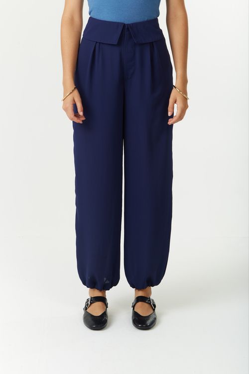 Calça Zinco Cenoura Alta Azul