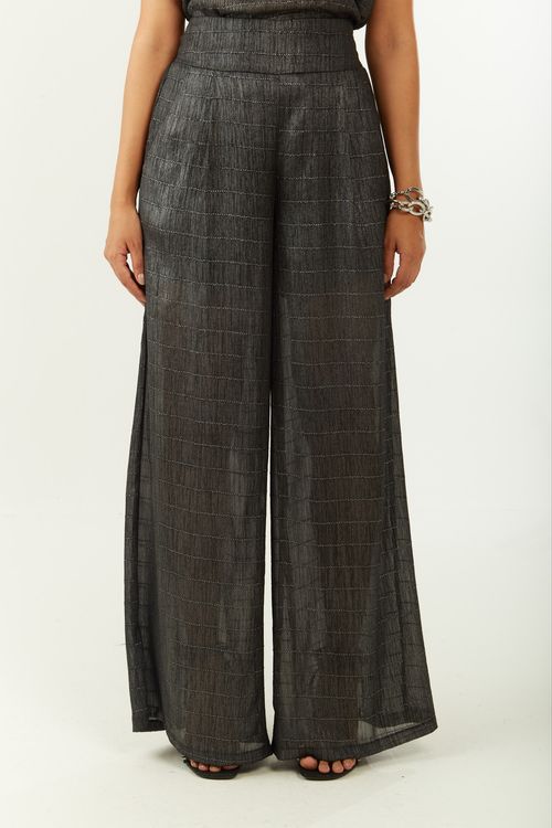 Calça Zinco Pantalona Alta Preto