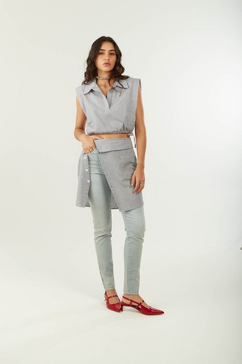 Calça Zinco Skinny Alta Azul