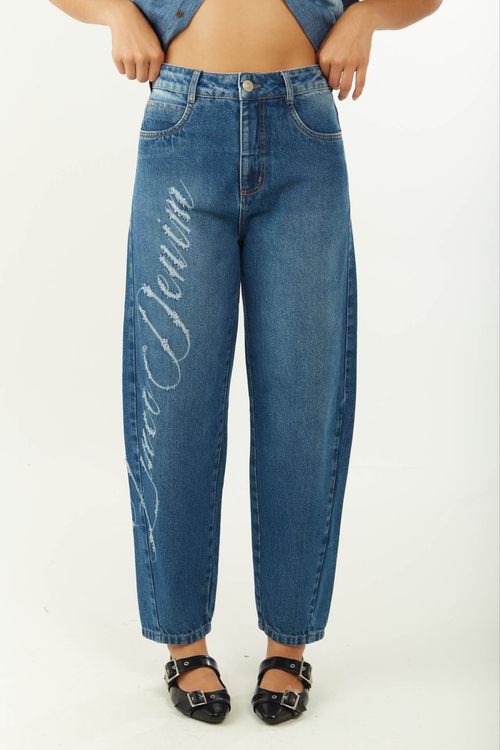 Calça Zinco Cenoura Alta Azul