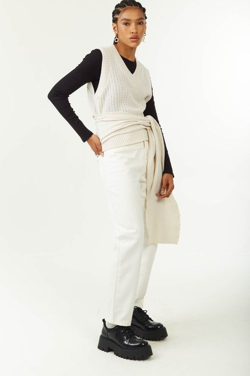 Calça Zinco Mom Alta Branco