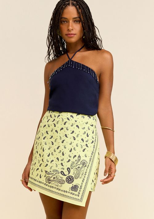 Shorts Zinco Saia Reto Alta Verde