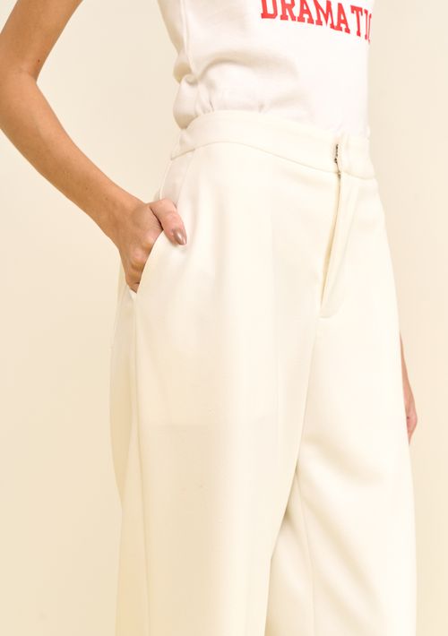 Calça Zinco Reta Alta Off White