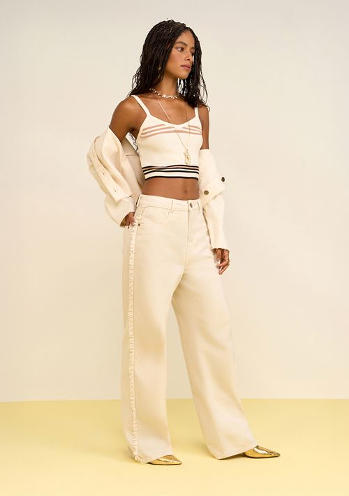 Calça Zinco Wide Alta Off White