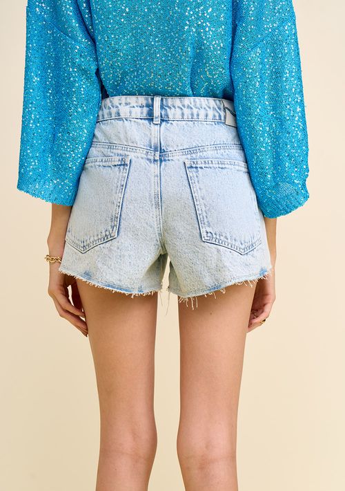 Shorts Zinco Reto Baixa Azul
