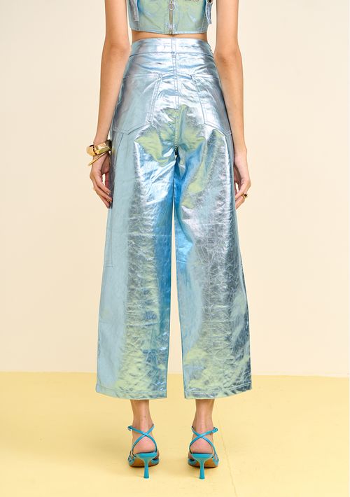 Calça Zinco Cenoura Alta Azul