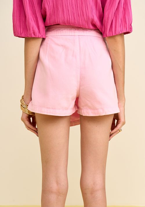 Shorts Zinco Amplo Alta Rosa