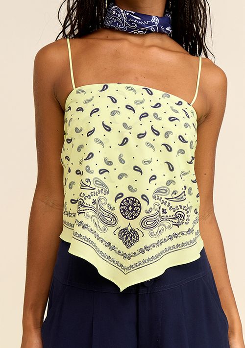 Top Zinco Decote Reto Alça Fina Verde