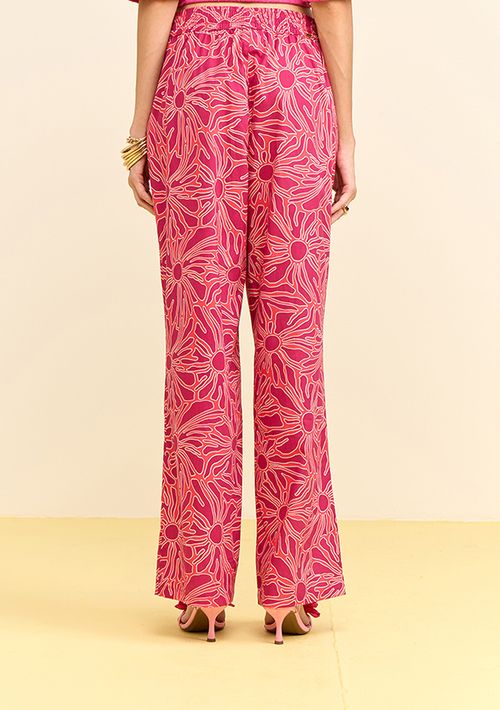 Calça Zinco Reta Alta Rosa
