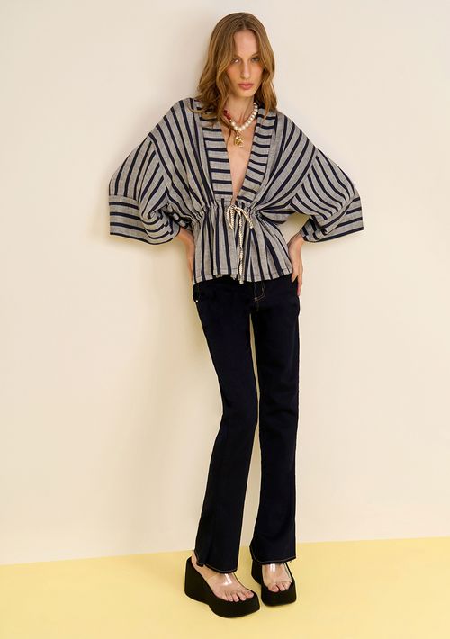 Calça Zinco Boot Cut Alta Azul