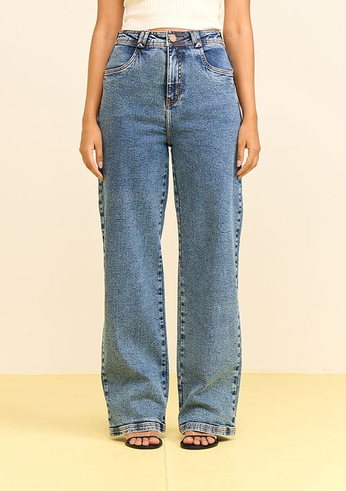 Calça Zinco Wide Alta Azul