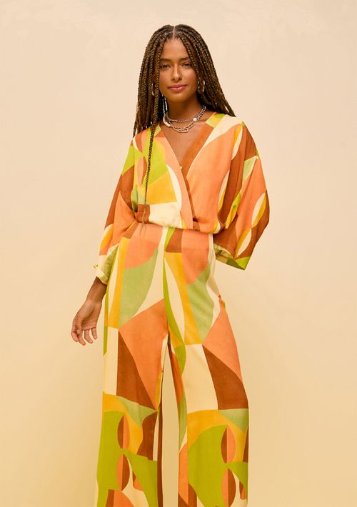 Calça Zinco Pantalona Alta Verde