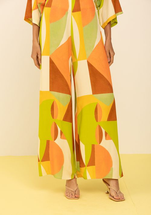 Calça Zinco Pantalona Alta Verde