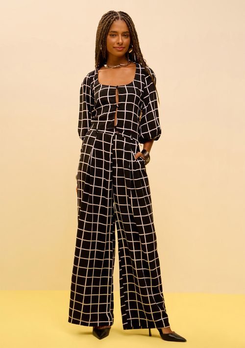 Calça Zinco Reta Alta Preto