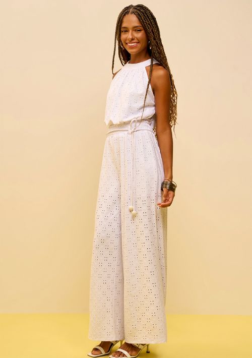 Calça Zinco Pantalona Alta Off White