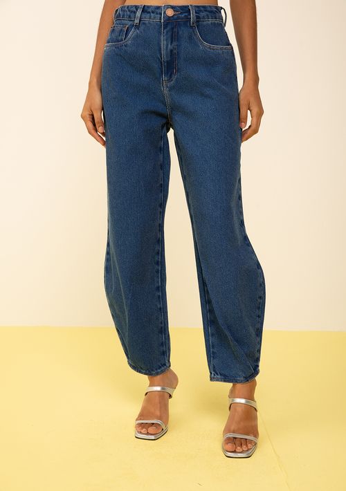 Calça Zinco Mom Alta Azul