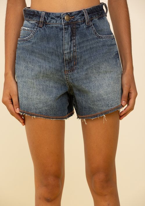 Shorts Zinco Reto Alta Azul