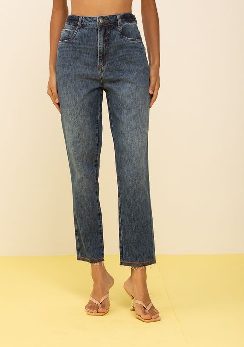 Calça Zinco Mom Média Azul