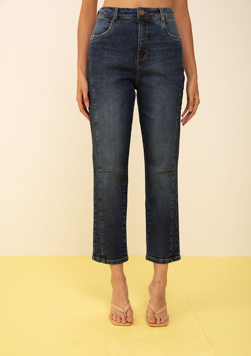 Calça Zinco Mom Alta Azul