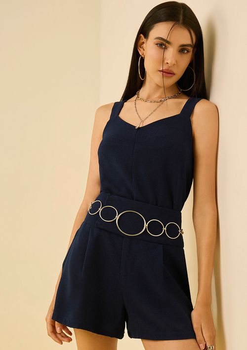 Regata Zinco Solta Decote V Padrão Azul