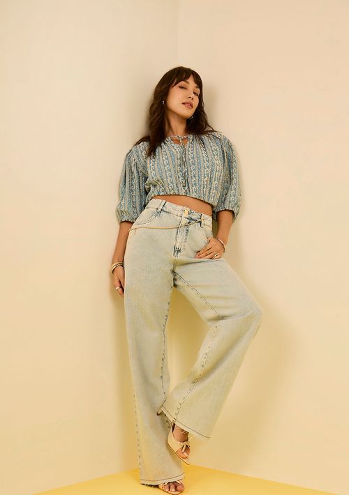 Calça Zinco Wide Média Azul