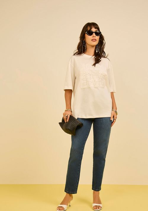 Calça Zinco Mom Alta Azul