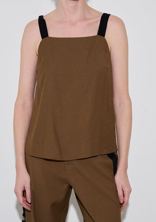 Regata Zinco Solta Decote Quadrado Padrão Verde