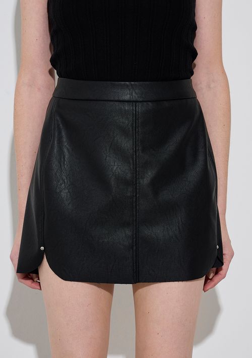 Saia Zinco Reta Alta Curta Preto