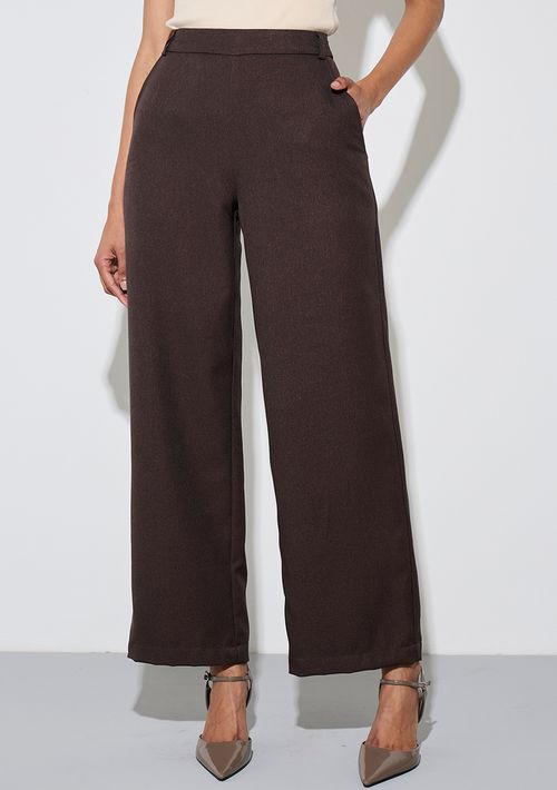 Calça Zinco Pantalona Alta Marrom