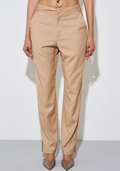 Calça Zinco Slim Alta Bege